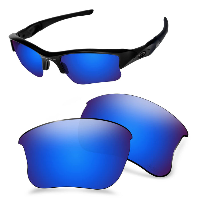 AOZAN ANSI Z87.1 Ersatzgläser passend für Oakley Flak Jacket XLJ OO9009 Sonnenbrille Capriblau Polar