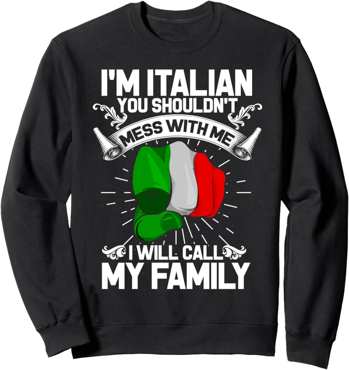 Italien Tshirt mit Italienische Flagge Italia Italy Damen Sweatshirt