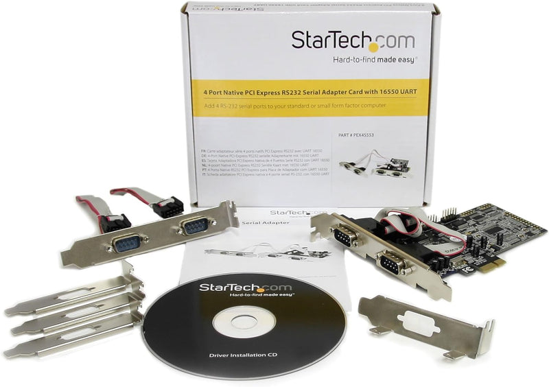 StarTech.com 4 Port Serielle RS232 PCI Express Schnittstellenkarte mit 16550 UART - 4 Port RS-232 /