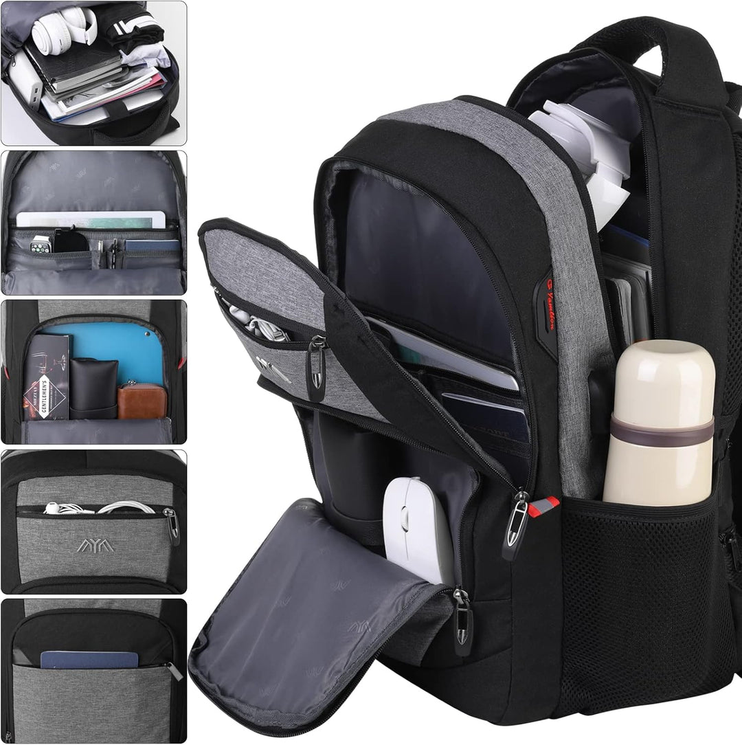 Laptop Rucksack Schulrucksack für 15.6 Zoll Laptop Daypacks für Herren Rucksack mit USB Ladeanschlus