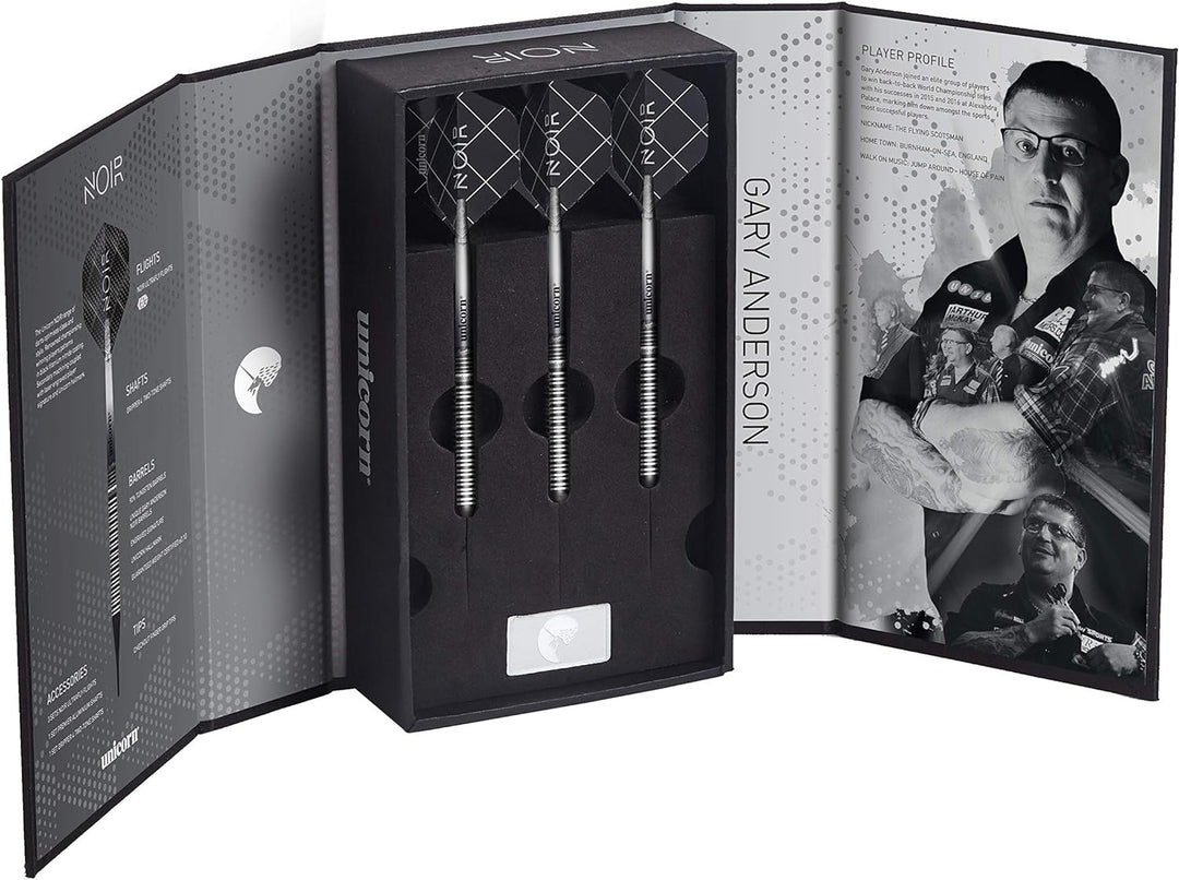 Unicorn Soft Tip Darts Set | Gary 'The Flying Scotsman' Anderson Noir Phase 3 & 5 | 70% & 90% Tungst