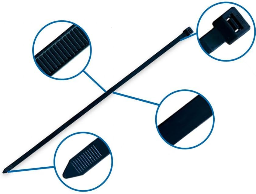 BeBo Kabelbinder UV-beständig Schwarz 7,8 x 750 mm I 100 Stück I stabil & vielseitig für den Innen &