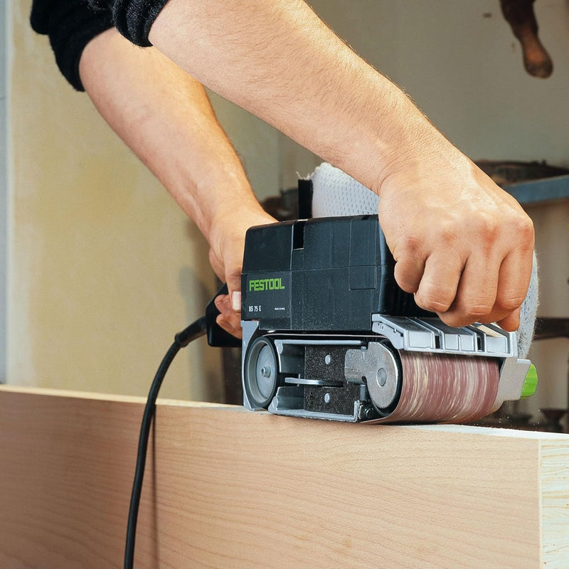 Festool Bandschleifer BS 75 E-Plus (mit Staubsack, Absaugadapter, Schleifband, stationäre Einrichtun