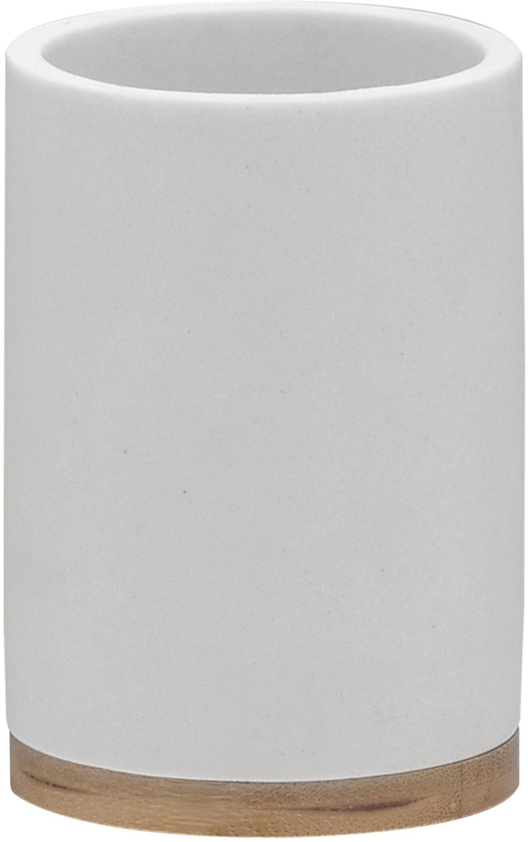 Sealskin Becher Grace, Zahnputzbecher aus Polyresin, Farbe: Weiss, 7.3 x 7.3 x 10.6 cm Weiss Becher,