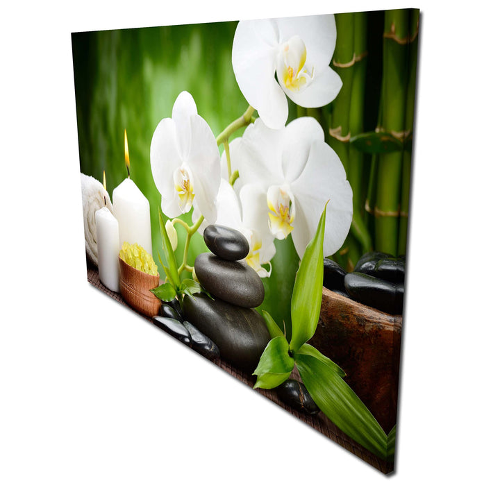 wandmotiv24 Garderobe Wellness Querformat - 69x40 (BxH) - Leinwand Wandgarderobe, inklusive Garderob