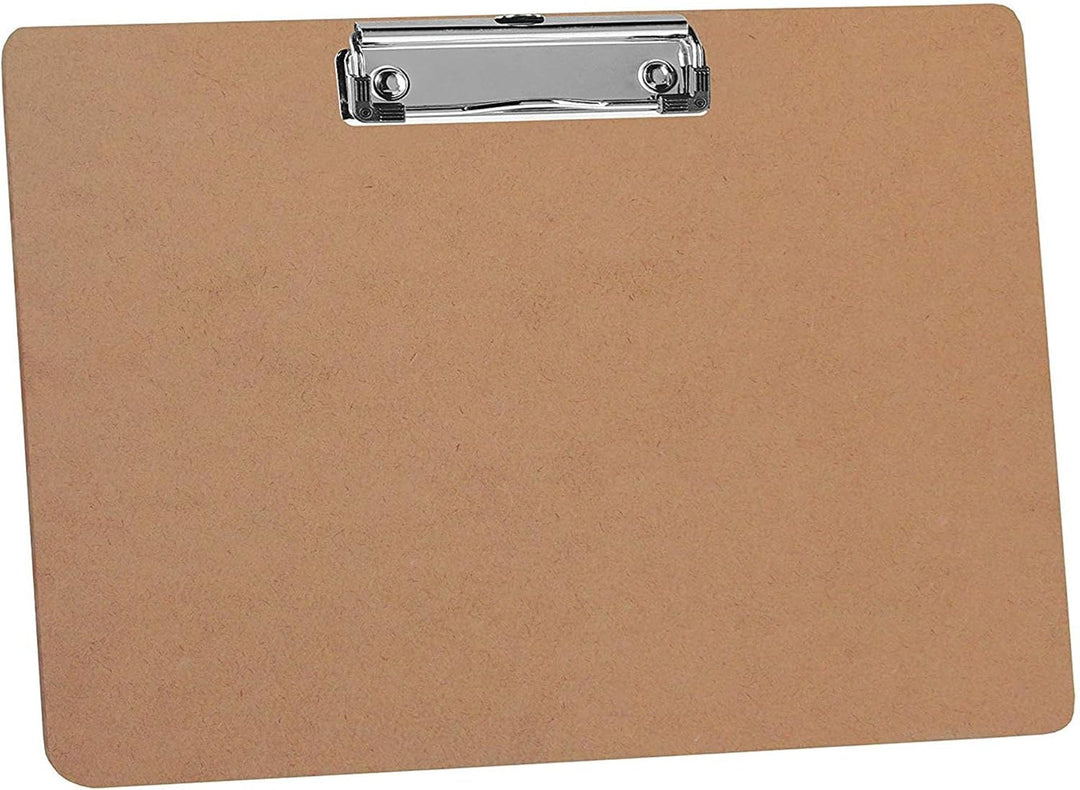 Acrimet Klemmbrett Lanschaft A4 (23cm x 33cm) Niedrigprofil-Klammer (Hartfaserplatte) (6er Pack)