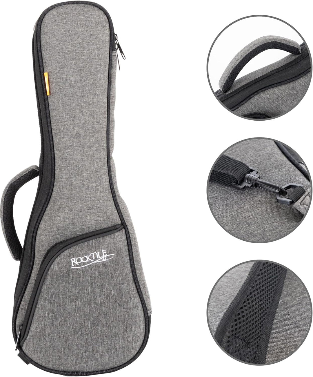 ROCKTILE Tasche für Sopran-Ukulele - Gigbag für Sopran-Ukulele - Maximale Innenmasse (LxBxH): 55 x 1