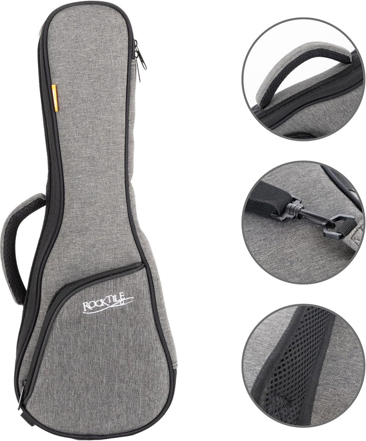 ROCKTILE Tasche für Sopran-Ukulele - Gigbag für Sopran-Ukulele - Maximale Innenmasse (LxBxH): 55 x 1