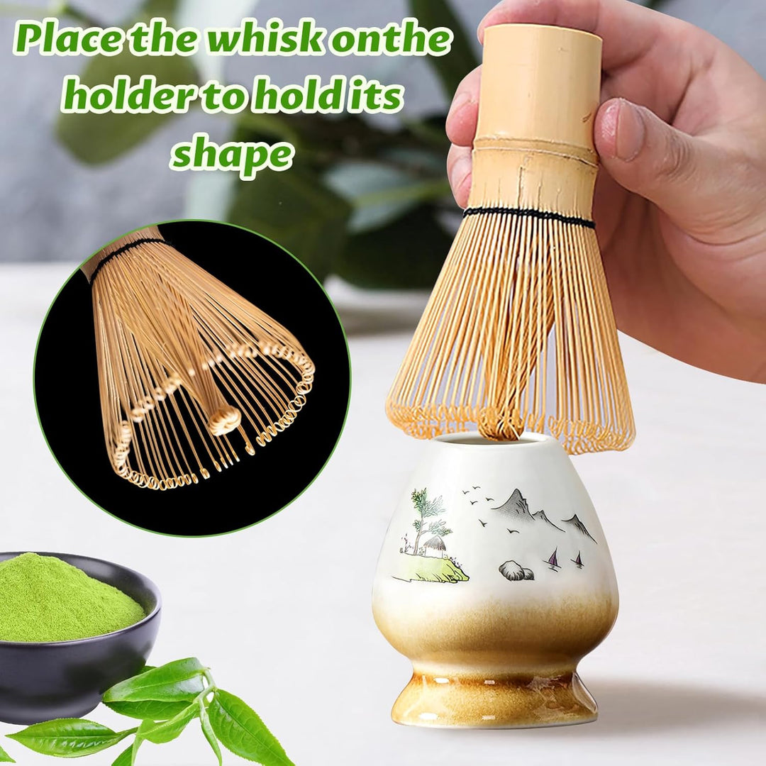 Simsky Matcha set, Japanisches Tee-Set, Matcha-Schale, Schaufel, Sieb, Matcha-Besenhalter, Matcha-Be