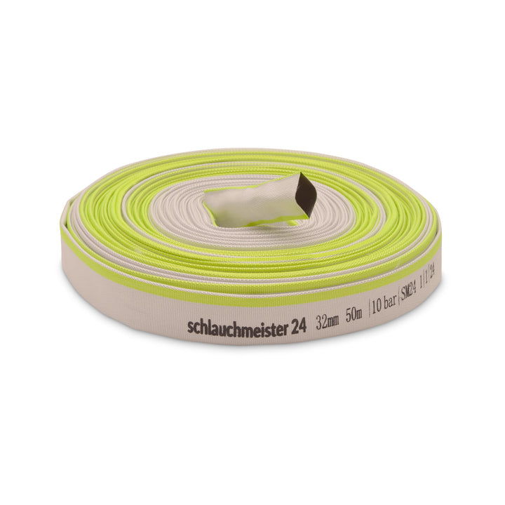 Ø 32 mm - 1 1/4 Zoll, 50 Meter Gewebeschlauch | Industrieschlauch | Bauschlauch | Flachschlauch Gewe
