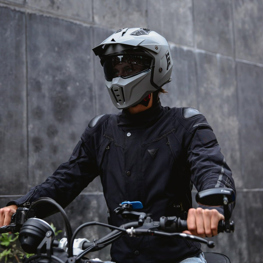 VINZ Kioto Jethelm / Streetfighter Helm | ECE 22.06 zugelassen | Rollerhelm mit Sonnenvisier / Sonne