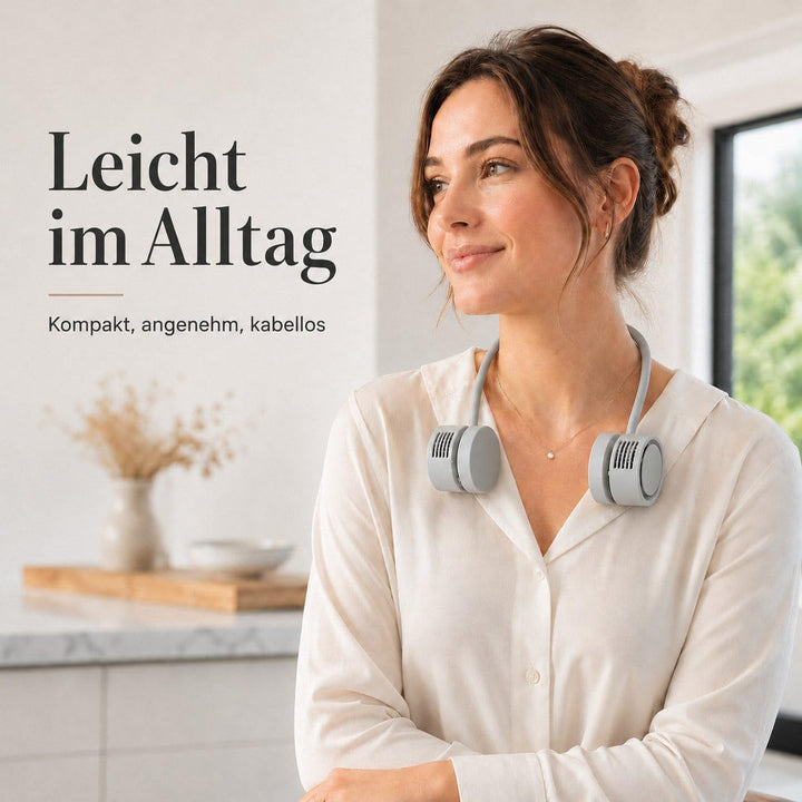 Nackenventilator USB-C, 180 g Halsventilator mit 3 Windstufen, Aromafunktion, flexiblem Luftstrom &amp;