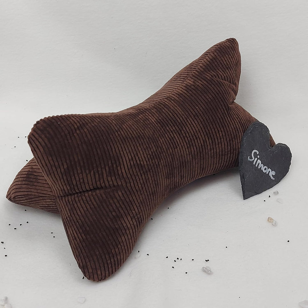 Leseknochen Cord Nackenkissen Handmade in D, waschbar (Dunkelbraun), Dunkelbraun