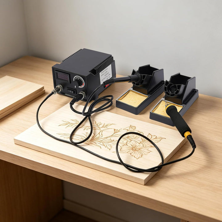 Holzbrennmaschine 80W mit LED Anzeige Pyrographie Werkzeug Set