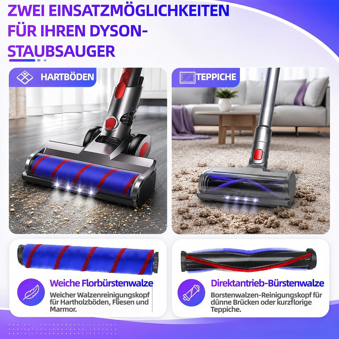 Bodenbürste Ersatzteil für Dyson V7 V8 V10 V11 V15 Staubsauger Zubehör, Elektrischer Bürstenkopf Auf