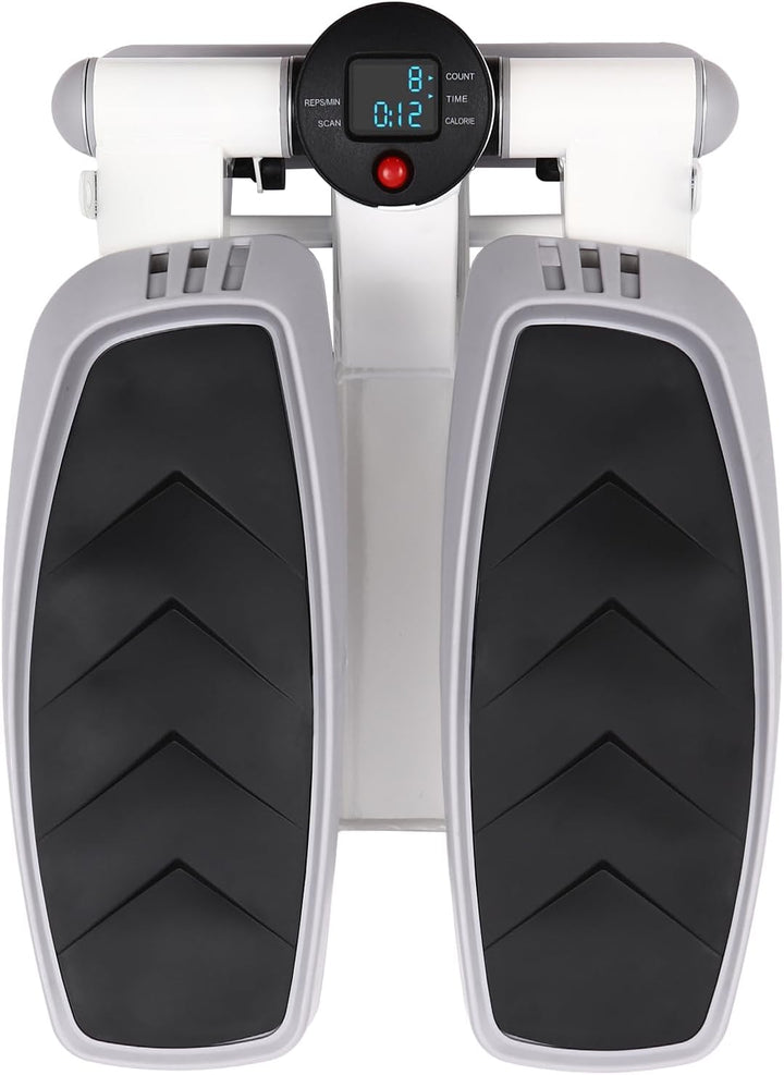 Mini Stepper mit Widerstandsbändern, Treppenstepper Swing Stepper 150kg Einstellbare Höhe LED-Displa