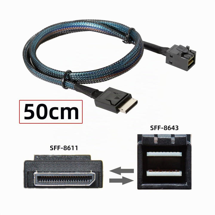 OCuLink PCIe PCI-Express SFF-8611 4i auf SFF-8643 SSD Datenkabel, 50 cm