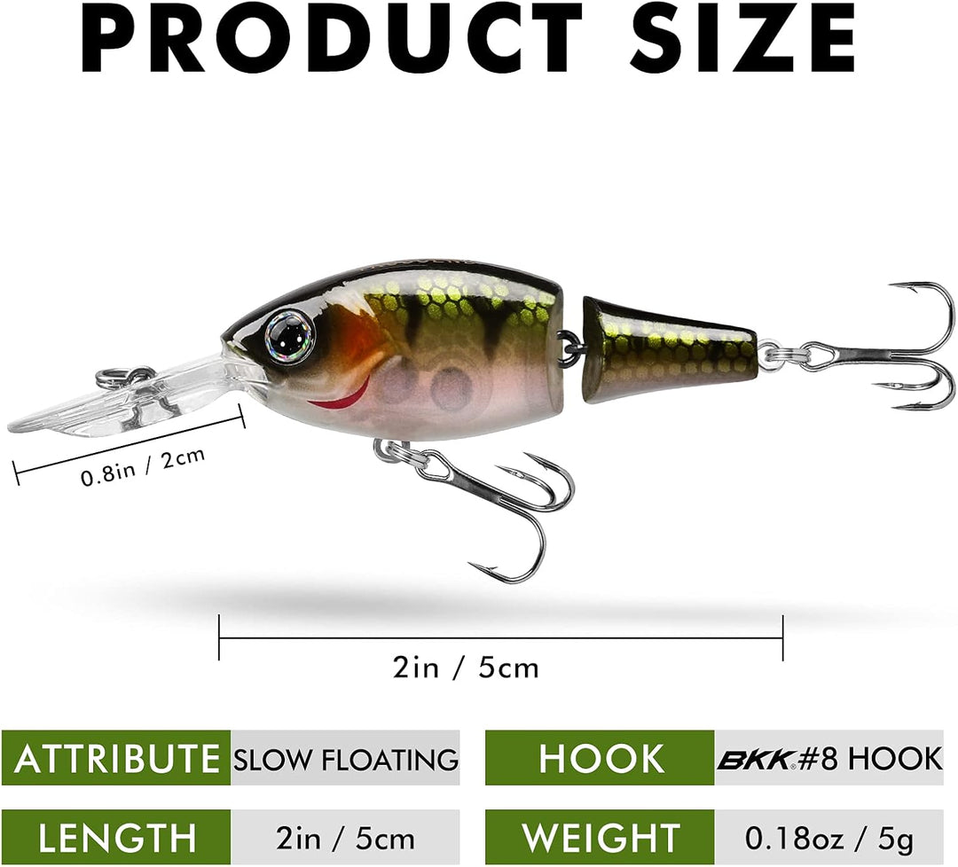 TRUSCEND Angelköder Crankbait, Alle Wasserschichten Serie, Hängend/Langsam/Sinkend Schwimmend/Sinken