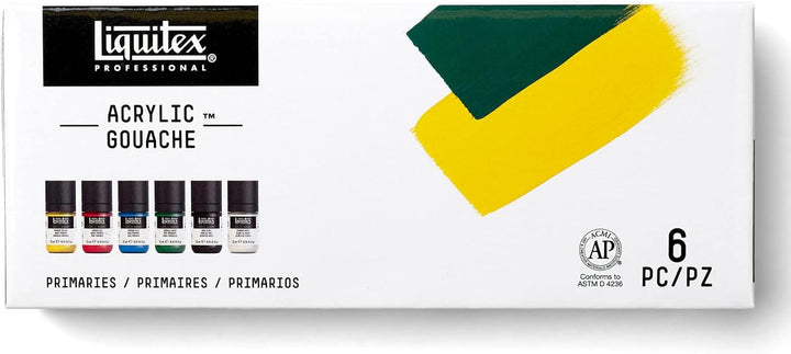 Liquitex 3699322 Acrylfarbe mit Gouache Eigenschaften, Lichtecht, wasserfest, 6 Acrylfarben in 22ml