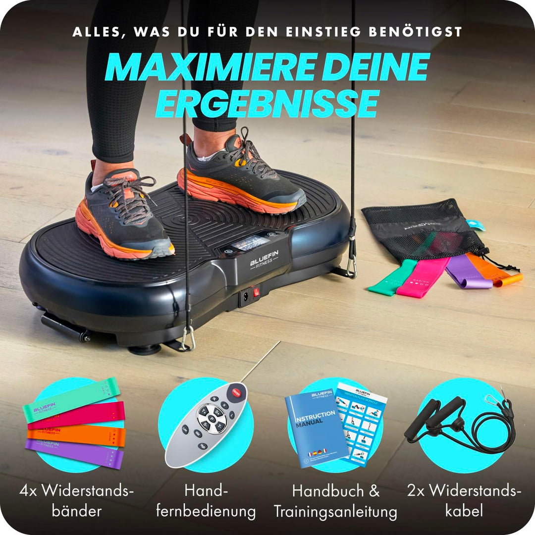 Bluefin Fitness Vibrationsplatte | Fettverbrennung, Muskelaufbau & Ganzkörpertraining | Kompaktes De