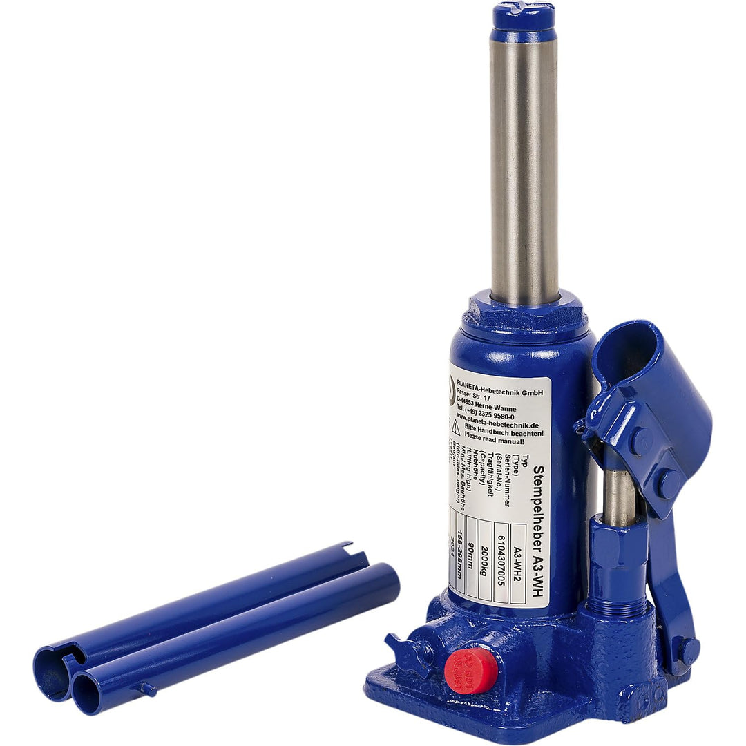 Planeta K00001 Stempelheber, TYP A3-WH2, Tragfähigkeit 2 t, Hubhöhe 80 mm, Eigengewicht 2,5 kg