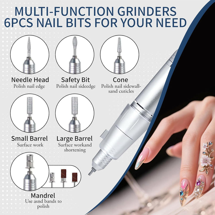 Professioneller Elektrische Nagelfeile Fräser, Elektrische Nagelfräser mit Nagelfeile 45000u/min mit