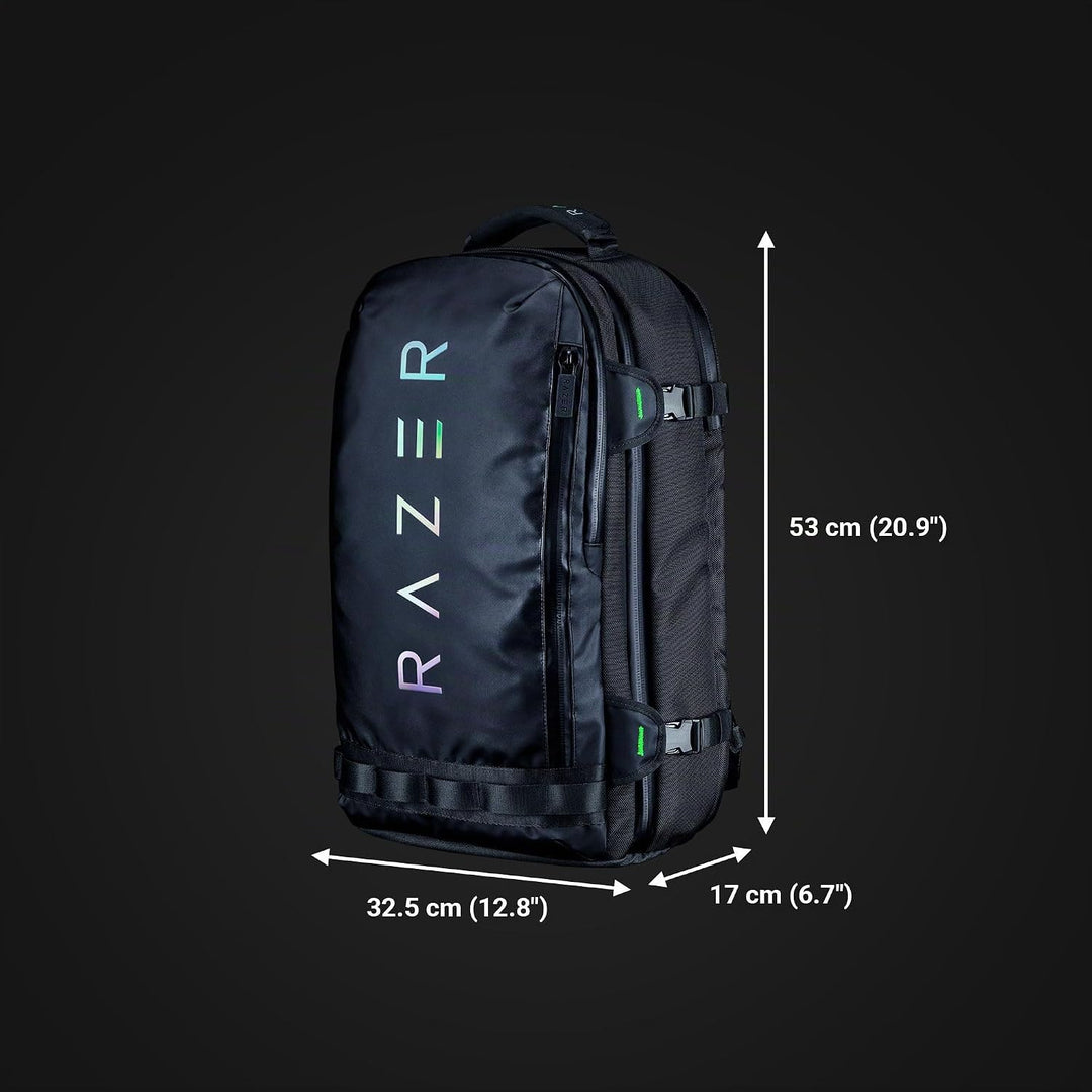 Razer Rogue V3 Backpack (17.3") - Kompakter Reise Rucksack (Fach für Laptop bis 15 Zoll, Abriebfest,
