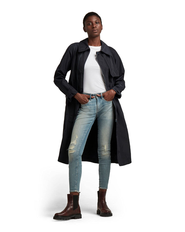 G-STAR RAW Damen lang Trenchcoat Schwarz (Mazarine Blue D20503-c655-4213) XS, Schwarz (Mazarine Blue