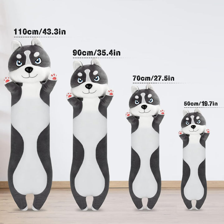 LEcylankEr Husky Kuscheltier 50/70/90/110 cm Weicher Kuscheltier Hund, Hunde Plüschtier Kissen, Husk