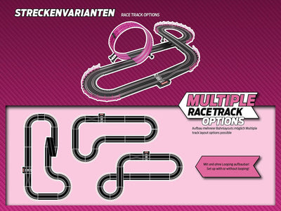 Carrera - 20062579 - Carrera GO!!! Pink Action Racing Rennbahn-Set I Rennbahn mit lizensierten Slotc