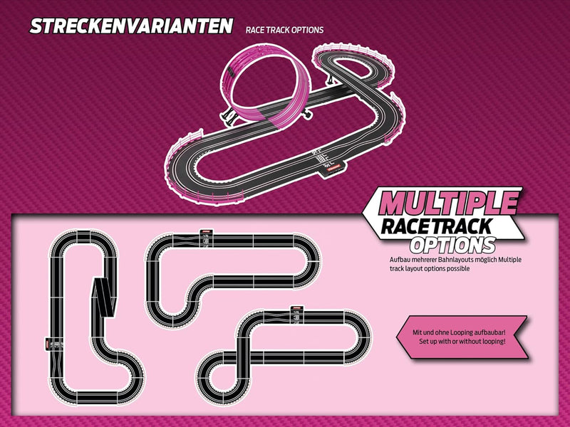 Carrera - 20062579 - Carrera GO!!! Pink Action Racing Rennbahn-Set I Rennbahn mit lizensierten Slotc