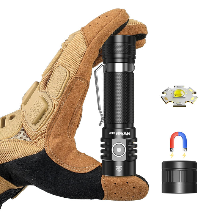 Wurkkos WK03 LED Taschenlampe Aufladbar,1200 Lumen Extrem Hell Taschenlampe, kleine Taschenlampe mit