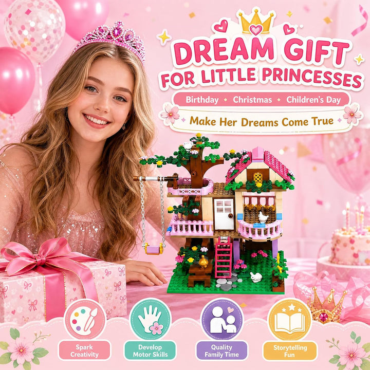 CSNRHG Dream Tree House Friends Bauset 504 Teile Konstruktionsspielzeug Geschenke für Erwachsene, Dr