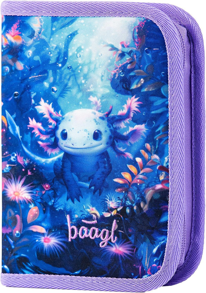 Baagl Schulranzen Mädchen Set 5 Teilig (Ergo Schultasche für 1. Klasse, Mäppchen, Turnbeutel, Schürz
