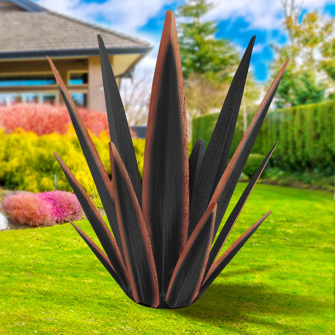 Grosse rustikale Tequila-Skulptur, rustikale Metall-Agave-Pflanzen für den Aussenbereich, Terrasse,
