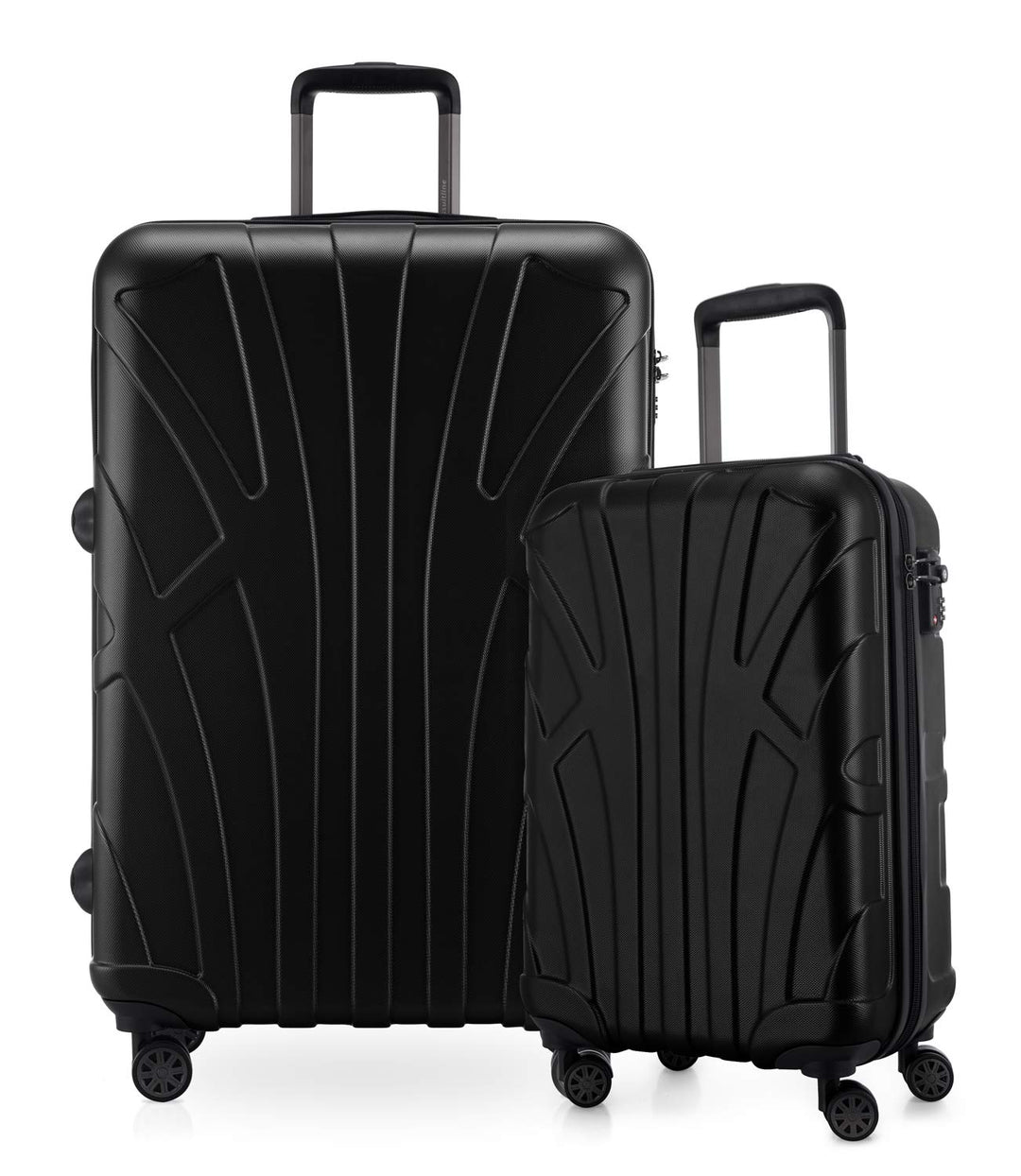 suitline - 2er Trolley - Koffer Set Grössen Schwarz 2er Set XS+M, Schwarz 2er Set XS+M