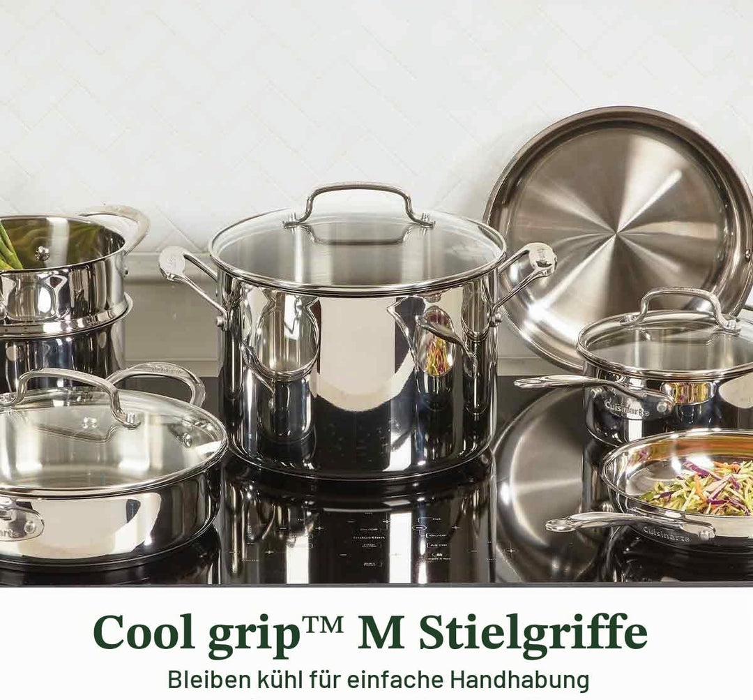 Cuisinart Chef’s Classic™ Edelstahl-Kochgeschirr-Set | 11-teilig: Stielkasserollen, Bratpfannen, Sup