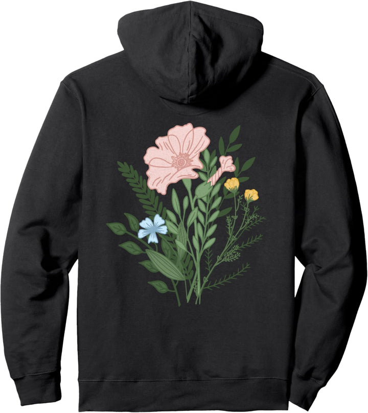 Trendy Be Kind To One Another Flower Bouquet Front & Back Pullover Hoodie