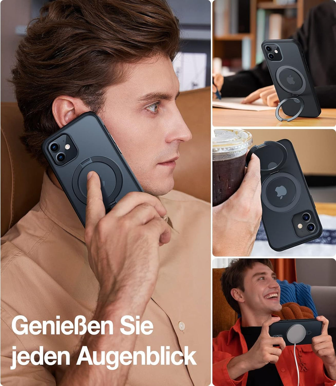 TORRAS für MagSafe-Ständer für iPhone 12 Hülle, iPhone 12 Pro Hülle mit Unsichtbar Ring Zertifiziert