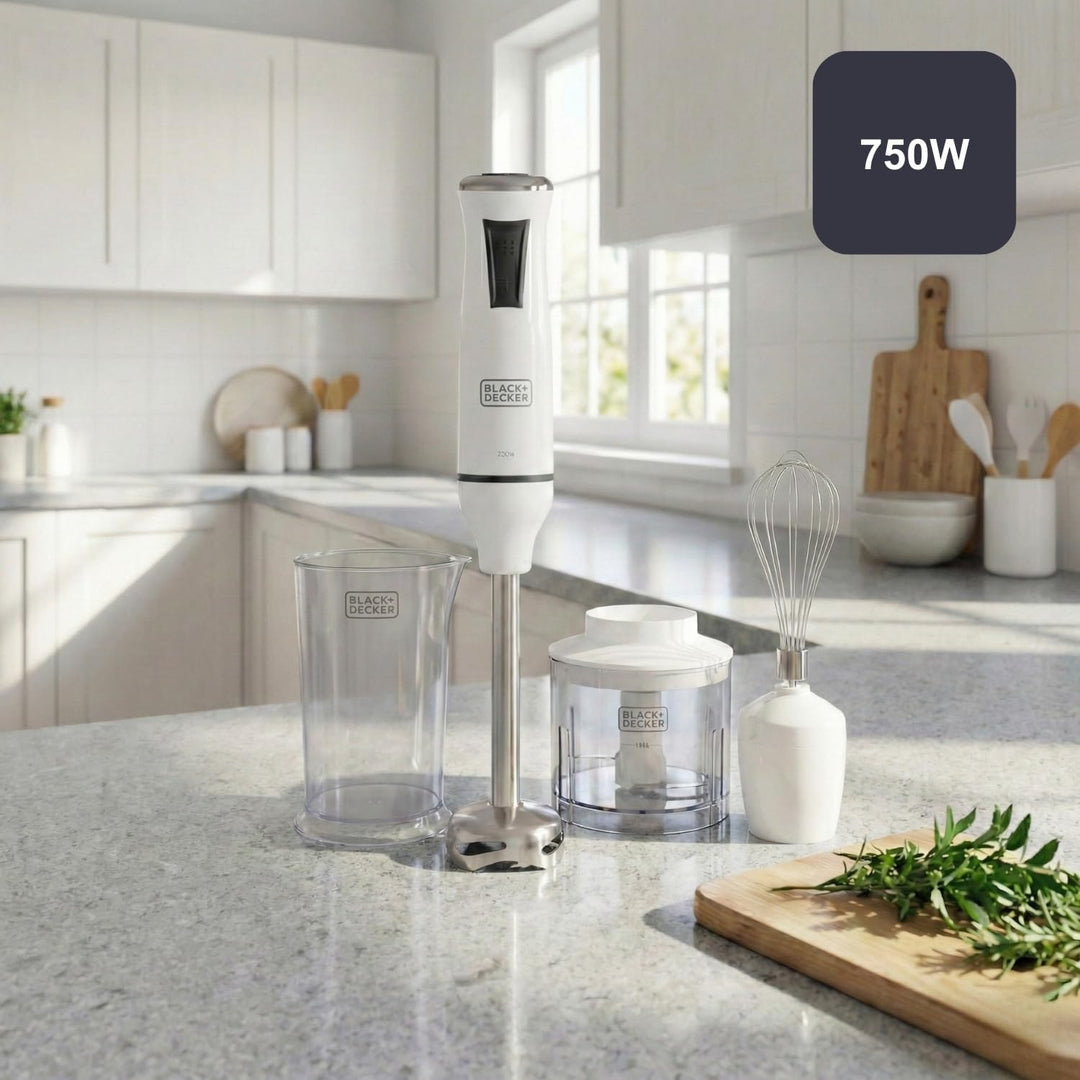 BLACK+DECKER – Stabmixer BXHBA750E | 750W | 20 Geschwindigkeiten | Turbo-Funktion | Edelstahlklingen