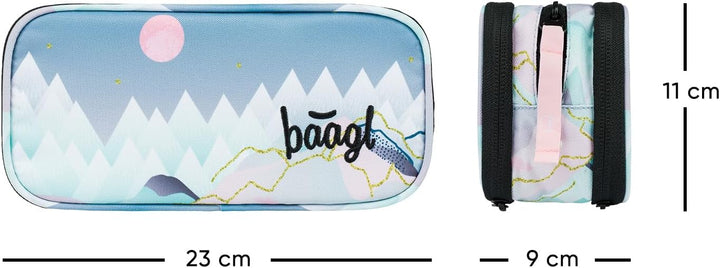 Baagl Federmäppchen für Mädchen, Schule Mäppchen, Federmappe mit 3 Fächer, Federtasche für Teenager,