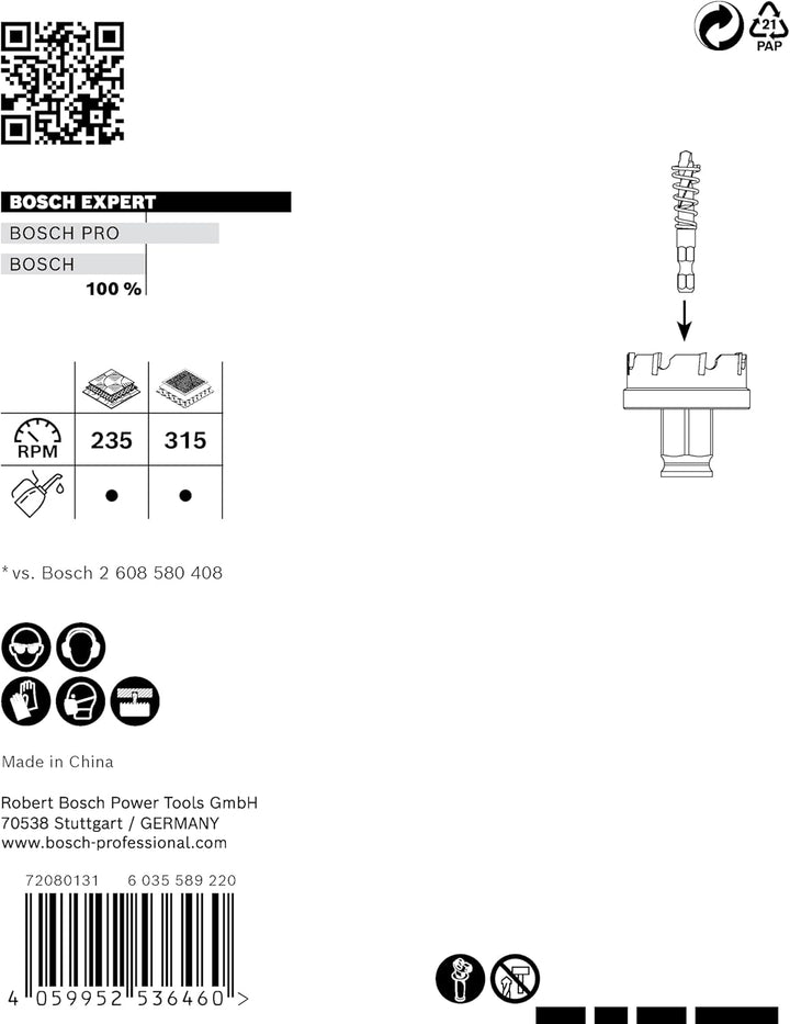 Bosch Accessories 1x Expert Sheet Metal Lochsäge (für Stahlbleche, Edelstahlbleche, Ø 51 mm, Zubehör