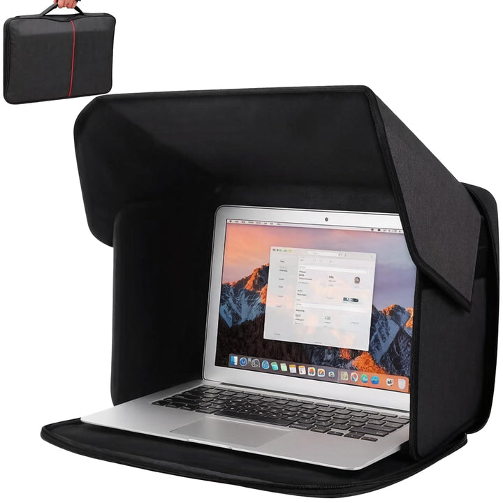 Laptop Sonnenschutz, 2-in-1 Faltbares Laptop Zelt & Tasche, Blendfreier Bildschirmschutz für Laptops