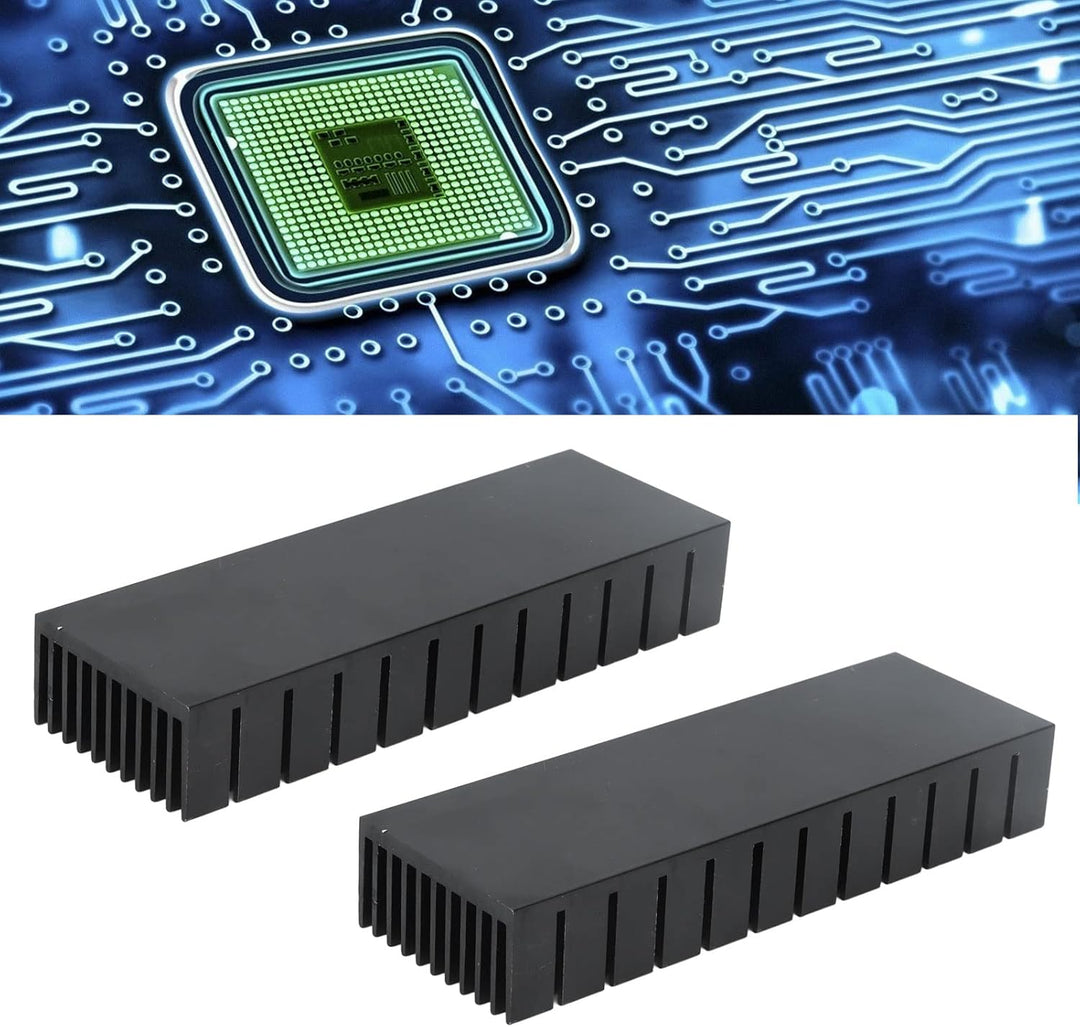 lyrlody 2 Stück Schlitzkühlkörper, Aluminium Kühlkörper PC Kühlrippen Kühler-Set Heatsink Eloxierte
