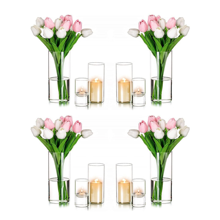 Windlicht Glas Kerzenhalter Kerzenständer Glaszylinder：Romadedi 12er Set Windlichter für Kerzen Stum