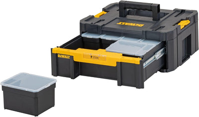 DeWalt Tstak III Transportbox, stabelbare Werkzeugbox (Schubladen-Box mit 6 zusätzlichen Inset-Boxen