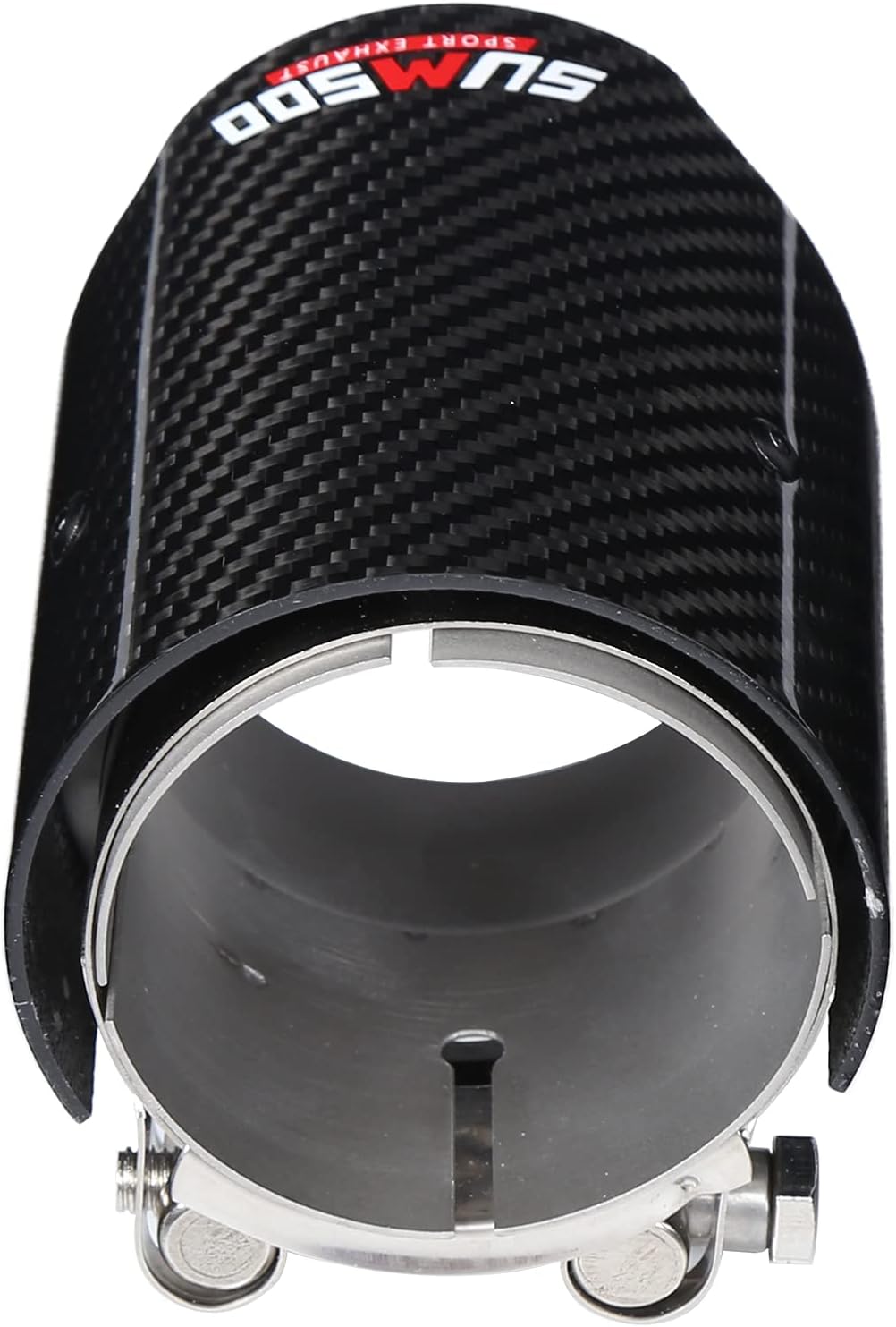 Auspuff Endrohr ，Yctze Universal Carbon 2.9 Zoll Einlass 3.5 Zoll Einzelauslass Auspuff Endstück End