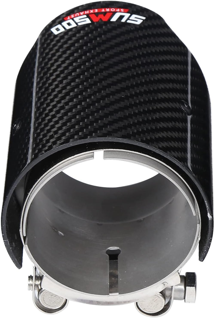 Auspuff Endrohr ，Yctze Universal Carbon 2.9 Zoll Einlass 3.5 Zoll Einzelauslass Auspuff Endstück End