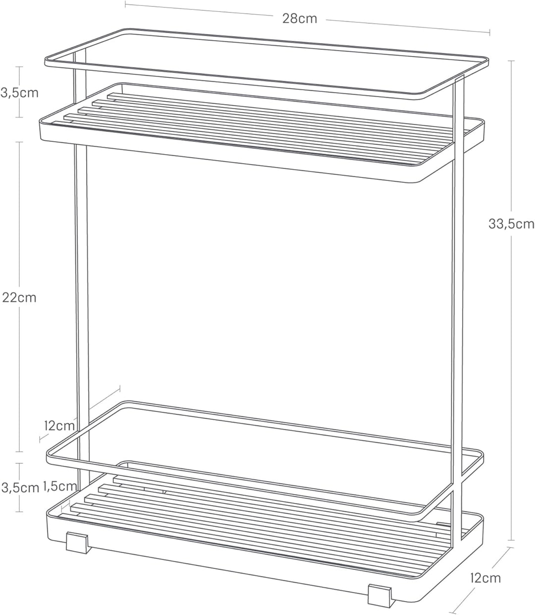 YAMAZAKI Tower, Badezubehör Badezimmer Dusche Aufbewahrungshalter, Caddy Regal Organizer, Legierter
