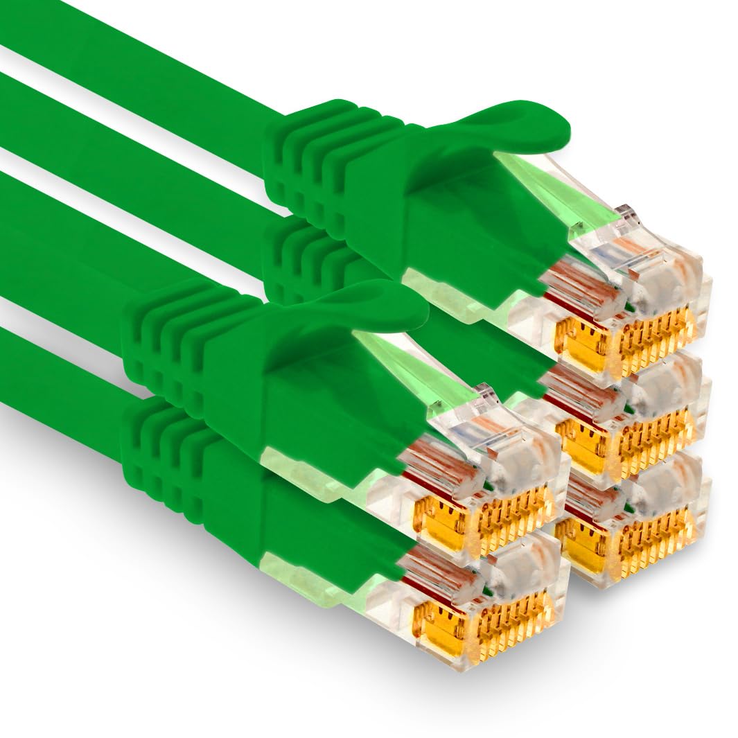 1aTTack.de - 5 X 1,0m Cat7 Netzwerkkabel, Cat.7 Ethernet, Lan & Cat 7 Patchkabel für maximale Intern